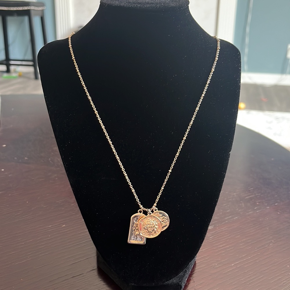 Ettika Coin Charms Talisman Gold Plated Necklace